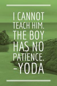 I cannot teach him. The boy has no patience.-Yoda