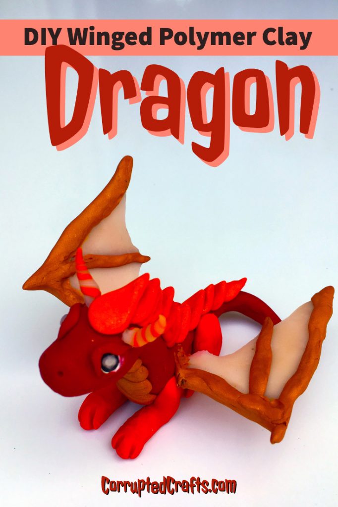 DIY Winged Polymer Clay Dragon - #polymerclay #clay #dragon #DIY #crafts